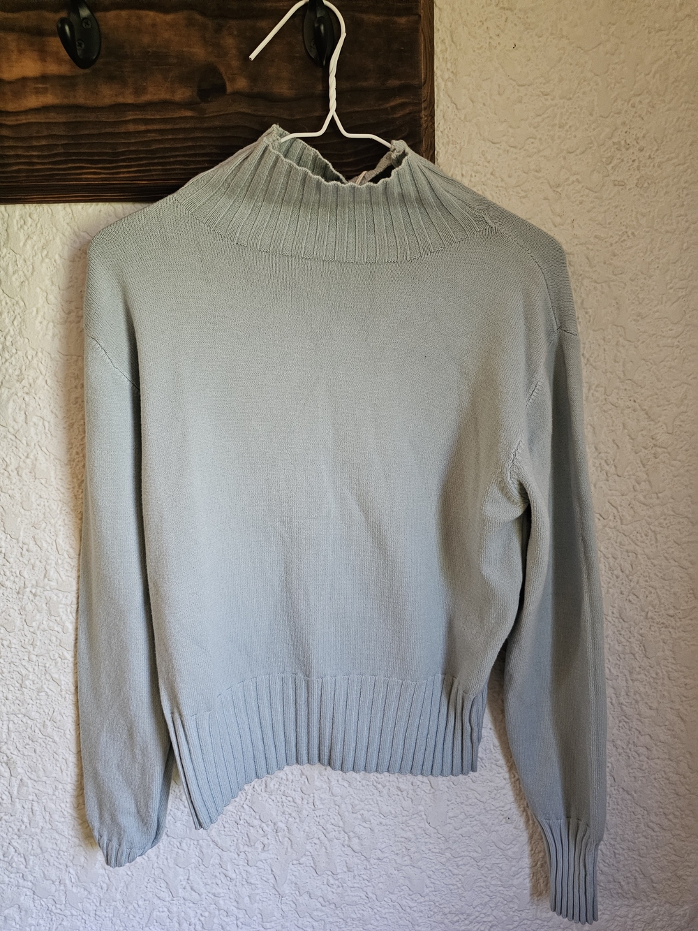 Astrid Women's High-Neck Light Blue/Gray Knit Sweater